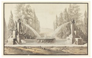 Progetto per una fontana in un parco da Carlo Marchionni