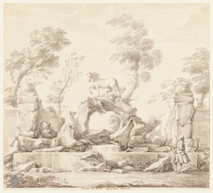 Progetto per una Fontana con Pegaso, per la Villa Albani, Roma da Carlo Marchionni
