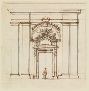 Progetto per la sezione di una parte di muro con porta