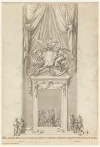 Portale di San Salvatore in Lauro con decorazione per il funerale del re Federico Augusto III di Polonia, Roma, Italia