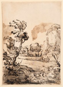 Disegno, Paesaggio pastorale, 1760-1780 da Carlo Marchionni