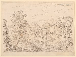 Disegno, Una trattoria nel bosco, 1760-1770 da Carlo Marchionni