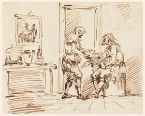 Disegno, Una scena di genere, 1725-50 da Carlo Marchionni