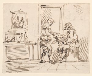 Disegno, Una scena di genere, 1725-50 da Carlo Marchionni