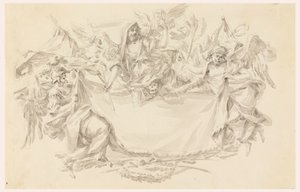 Disegno, progetto per un panno come luogo di iscrizione, 1750-86 da Carlo Marchionni