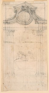 Disegno, Progetto di un monumento sepolcrale per un chiostro, 1745 ca. da Carlo Marchionni