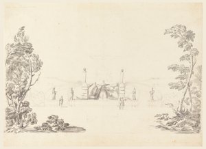 Disegno, schizzo per una fontana nel parco, 1740 da Carlo Marchionni