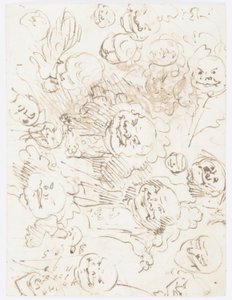 Disegno, studi di teste, 1760-80 da Carlo Marchionni