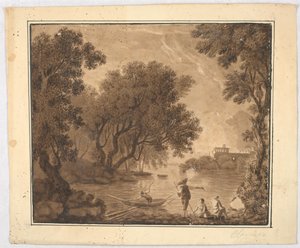 Pescatori nel paesaggio da Carlo Marchionni