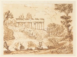 Paesaggio con rovine del tempio da Carlo Marchionni
