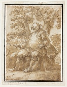Uomo seduto davanti agli alberi da Carlo Marchionni