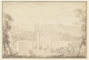 Veduta di un Monastero che Riceve la Visita di Grandi Personaggi da Carlo Marchionni