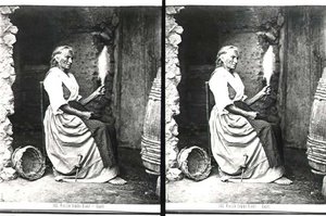 Vecchia donna che fila, Capri, c.1865 (foto b/n)