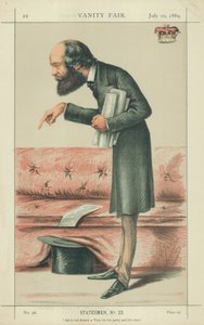 Marchese di Salisbury, è troppo onesto un Tory per il suo partito e il suo tempo, 10 luglio 1869, cartone animato di Vanity Fair