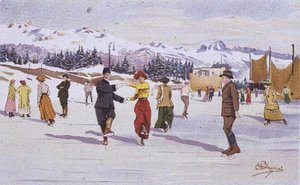 Pattinatori sulla pista di ghiaccio da Carlo Pellegrini