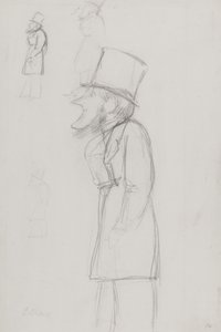 Schizzo per una caricatura, possibilmente di G. Russell da Carlo Pellegrini