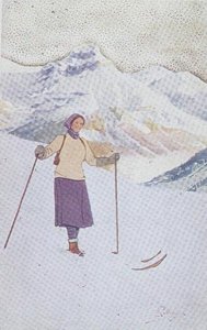 Scialpinista sulle piste di Engelberg, Svizzera
