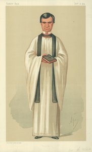 Il reverendo Henry White, preghiere, 26 dicembre 1874, caricatura di Vanity Fair da Carlo Pellegrini