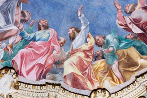 Discesa dello Spirito Santo sui Dodici Apostoli (dettaglio), c.1575