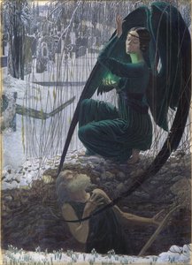 La morte del becchino La mort du fossoyeur, 1895-1900 da Carlos Schwabe
