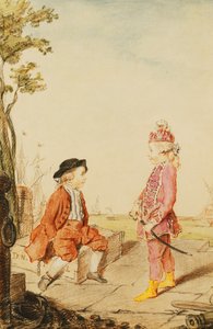 I due giovani fratelli de Neuville, su un molo, 1767 da Carmontelle