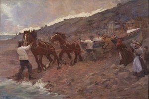 Il varo della scialuppa (olio su tela) da Caroline St Clair Graham