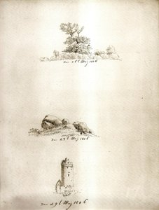 Albero, tumulo e torre da Caspar David Friedrich
