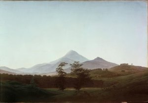 Paesaggio boemo con il grande e piccolo Milleschaue da Caspar David Friedrich