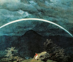 (dettaglio) Paesaggio montano con arcobaleno, di Caspar David Friedrich (1774-1840) da Caspar David Friedrich