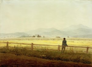 Paesaggio montano con figura (Schmiedeberger Kamm) da Caspar David Friedrich
