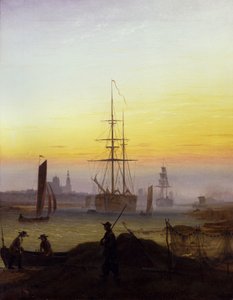 Tedesco: Der Greifswalder Hafen Il porto di Greifswald da Caspar David Friedrich