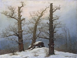 Tedesco: Hünengrab im Schnee Cairn nella neve da Caspar David Friedrich