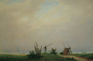 Tedesco: Meeresstrand mit Fischer Spiaggia con pescatore da Caspar David Friedrich