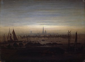 Greifswald al chiaro di luna da Caspar David Friedrich