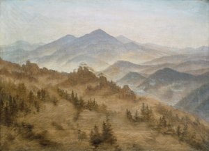 Paesaggio con il Rosenberg nei Monti Boemi da Caspar David Friedrich