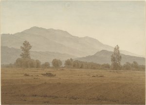 Luna nuova sopra i monti Riesengebirge da Caspar David Friedrich