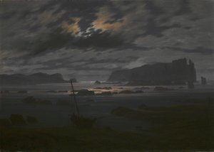 Mare del Nord al chiaro di luna, c. 1823 da Caspar David Friedrich