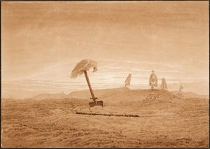 Paesaggio con tombe. Disegno di Caspar David Friedrich, ca 1836 da Caspar David Friedrich