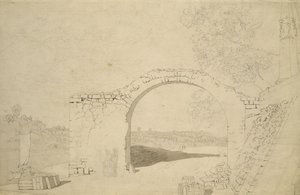 Paesaggio Fluviale con un Arco (incompiuto) da Caspar David Friedrich