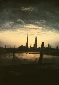 Città al sorgere della luna da Caspar David Friedrich