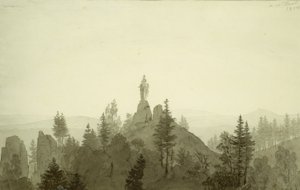 Statua della Madonna in montagna da Caspar David Friedrich