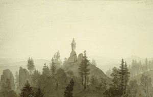 Statua della Madonna in montagna da Caspar David Friedrich