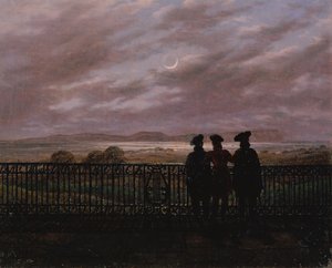 I poeti Vasily Andreyevich Zhukovsky, Sergeyevich Ivan Turgenev e Aleksandr Ivanovich Turgenev da Caspar David Friedrich