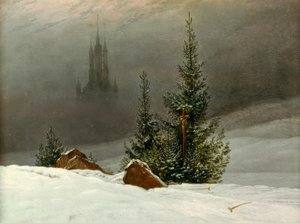 Paesaggio invernale con chiesa da Caspar David Friedrich