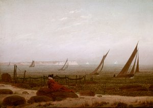 Donna sulla spiaggia a Rügen da Caspar David Friedrich