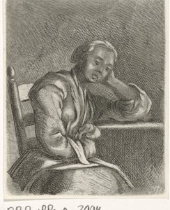 Ragazza addormentata al tavolo