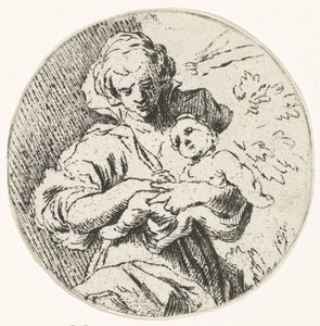 Donna con bambino in braccio da Caspar Jacobsz. Philips