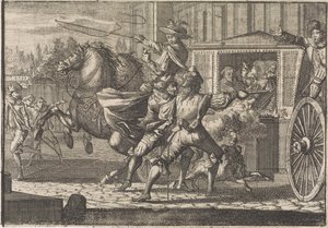 Attentato a Nicolau Monteiro, priore di Cedofeita, nelle strade di Roma da Caspar Luyken (attributed to)