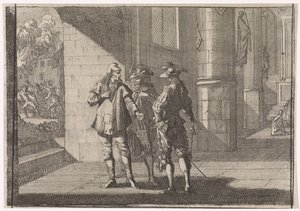 Masaniello parla con due nobili in una chiesa, 1647 da Caspar Luyken (attributed to)