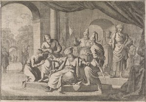 Mustafa, il nipote del sultano Murat IV, viene strangolato per suo ordine, 1639 da Caspar Luyken (attributed to)
